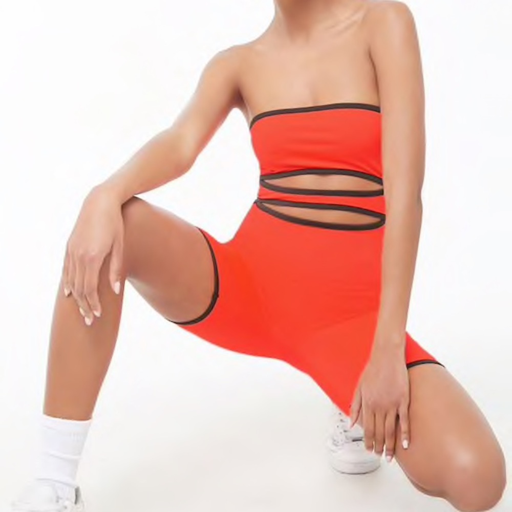 Neon Cutout Tube Romper